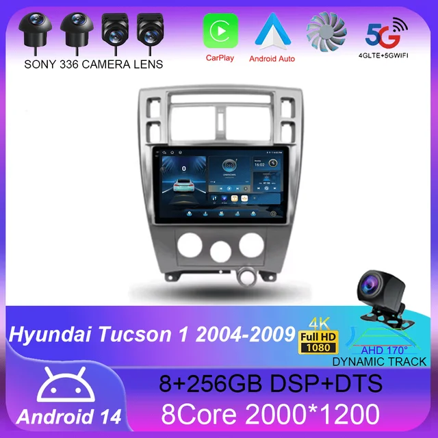 For Hyundai Tucson 1 2004 - 2009 Carplay Auto 4G+WIFI GPS Car Radio Navigation Multimedia Video Player Stereo BT Android 14