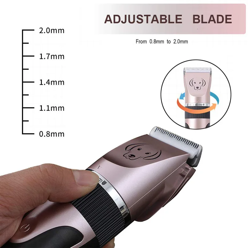 Professional Electric Pet Dog Hair Trimmer Dog Rechargeable Animals Grooming Clippers Cat Shaver Hair Cutting Machine