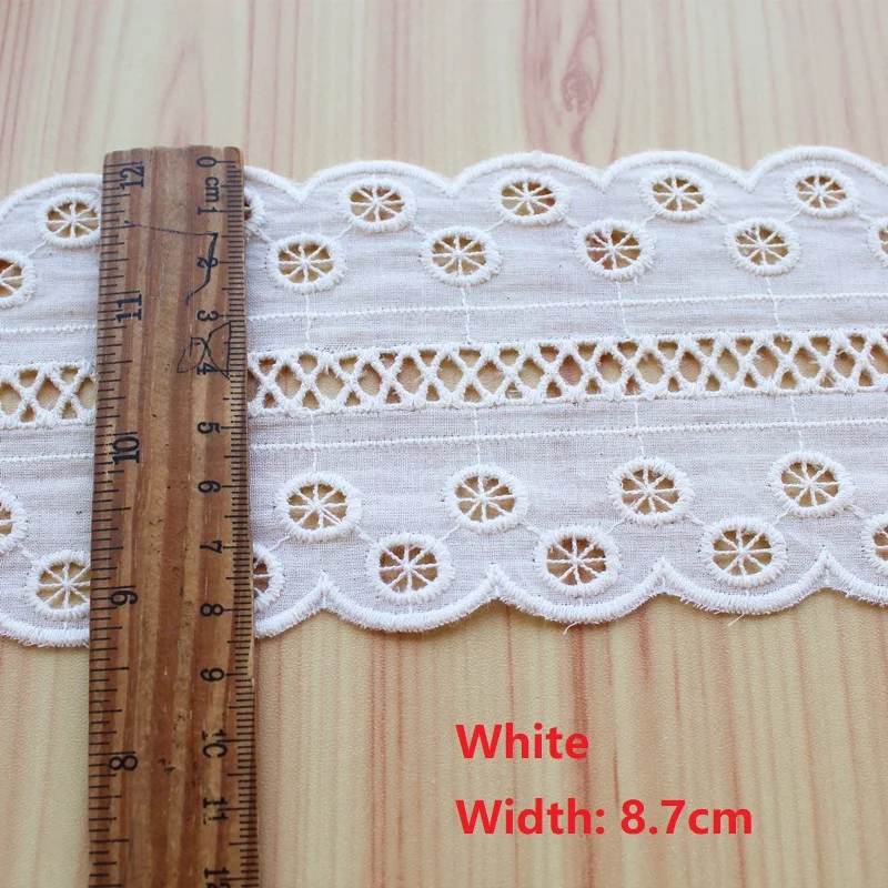 Sustainable Cotton Wave Lace Trim in Off White Beige - 2 Yards