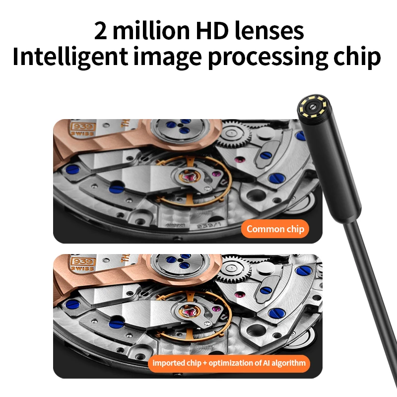  ī޶ 7.7mm  1M ϵ ̺ 3 in 1 ũ USB ŸC ð 6 LED  ˻
