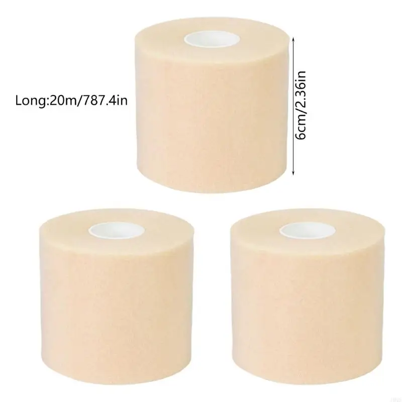3Pcs 조정 가능한 발목 지원 6cmX20meter 농구 운동을위한 탄성 스폰지 붕대 랩 관절 부상 예방 JOME