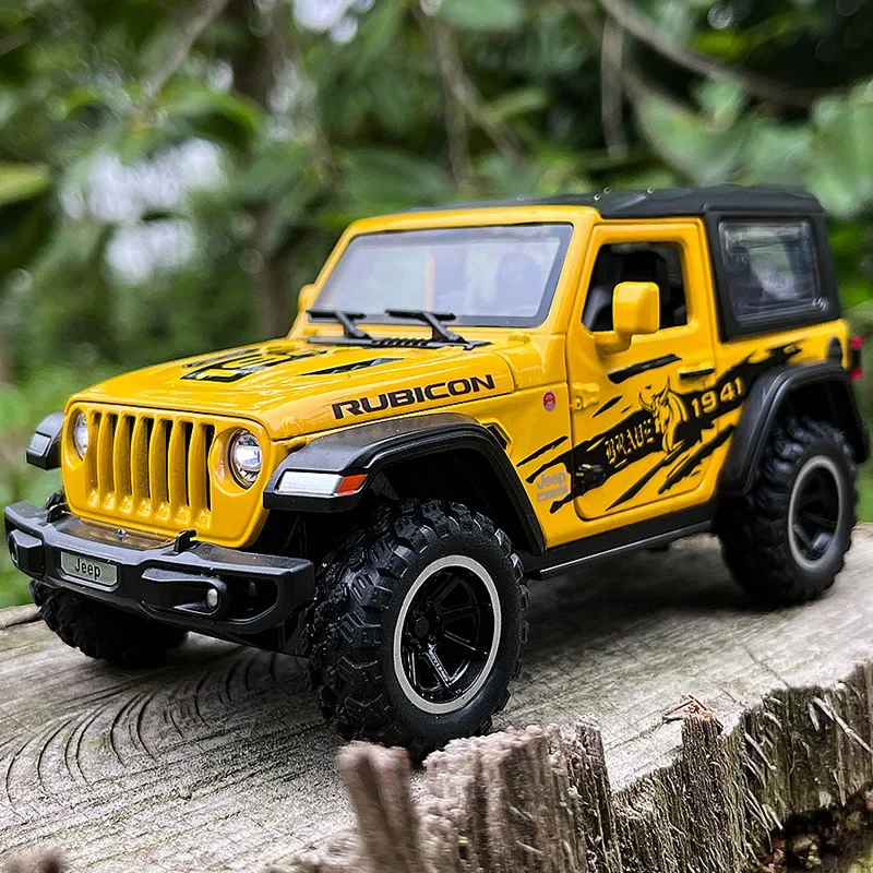 

1:32 Jeeps Wrangler Rubicon 194 внедорожник из сплава автомобиль Литые и игрушечные автомобили модель автомобиля со звуком и фотомагнитом игрушки для детей Подарки