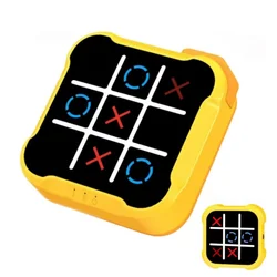 Interactive Tic Tac Toe Electronic Chessboard - Educational Strategy Game with AI Learning Mode (Yellow)