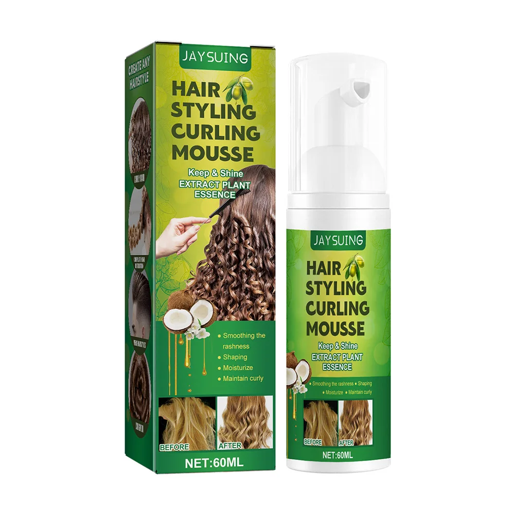 60ml Hair Curling Styling Mousse Professional Curly Hair Styling Cream Natural Fluffy Moisturizing Women Haircare Products