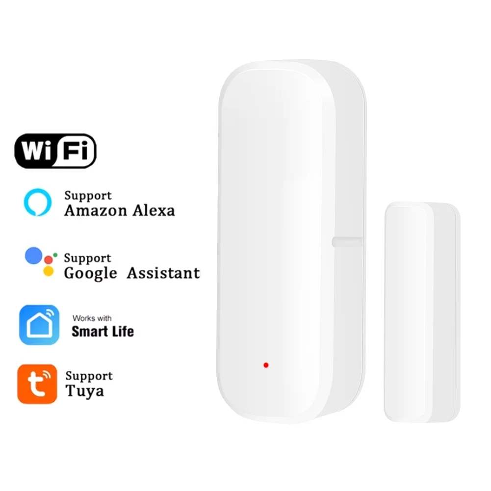 

Умный датчик двери и окна TUYA WiFi/ZIGBEE, магнитный переключатель безопасности для дома с голосовой поддержкой, 24/7 полноценный мониторинг