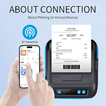 MHT-Mini Handheld Portable Bluetooth Wireless 80mm Mini Thermal Mobile Pocket Thermal Receipt Printer Bluetoot принтер Nimbot Home & Garden Home Office cb5feb1b7314637725a2e7: Blue 