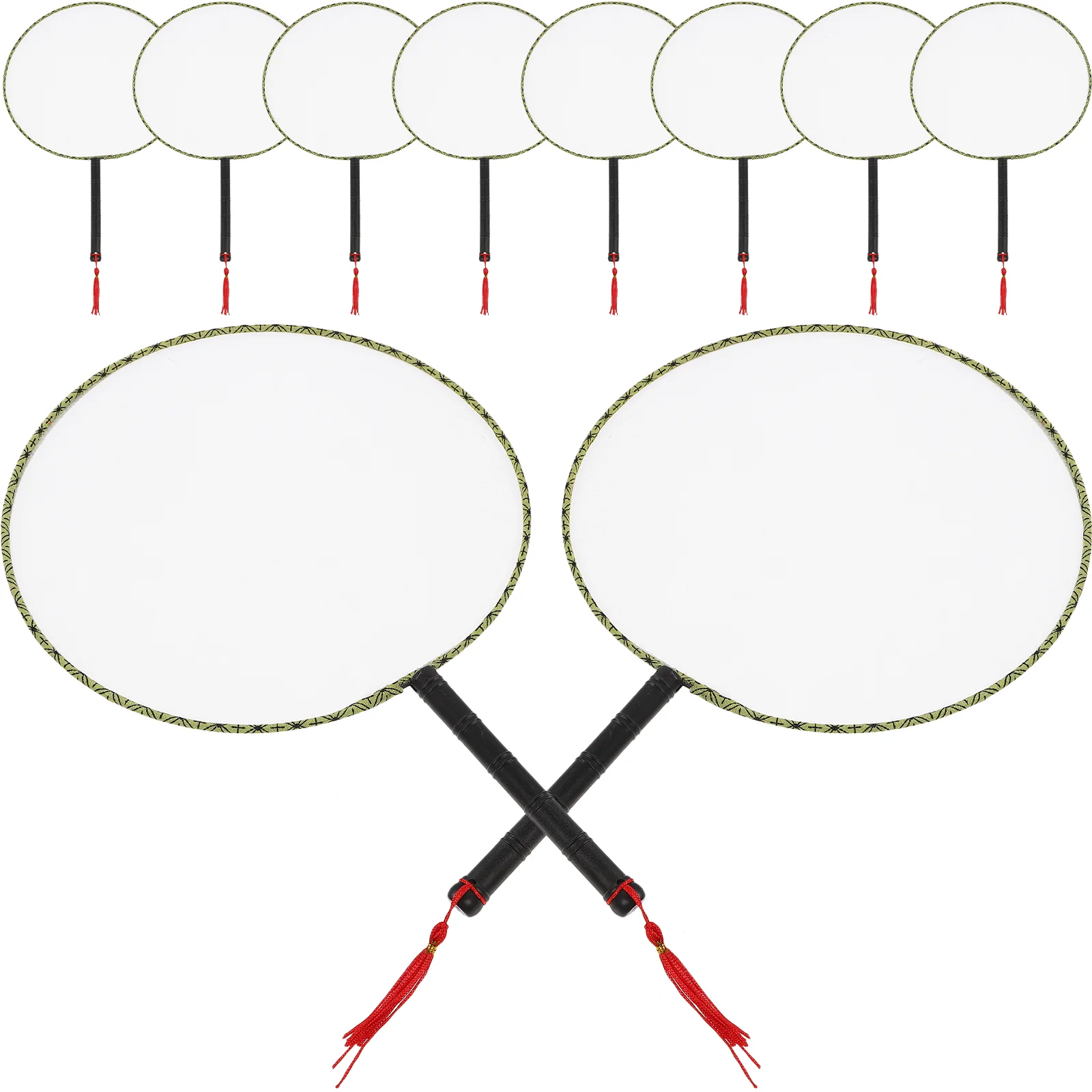 

Milisten Japanese Round Fan 10Pcs Blank Fans White Hand Fan Chinese Round Hand Fans Handmade Blank Painting Fan Tassel Diy
