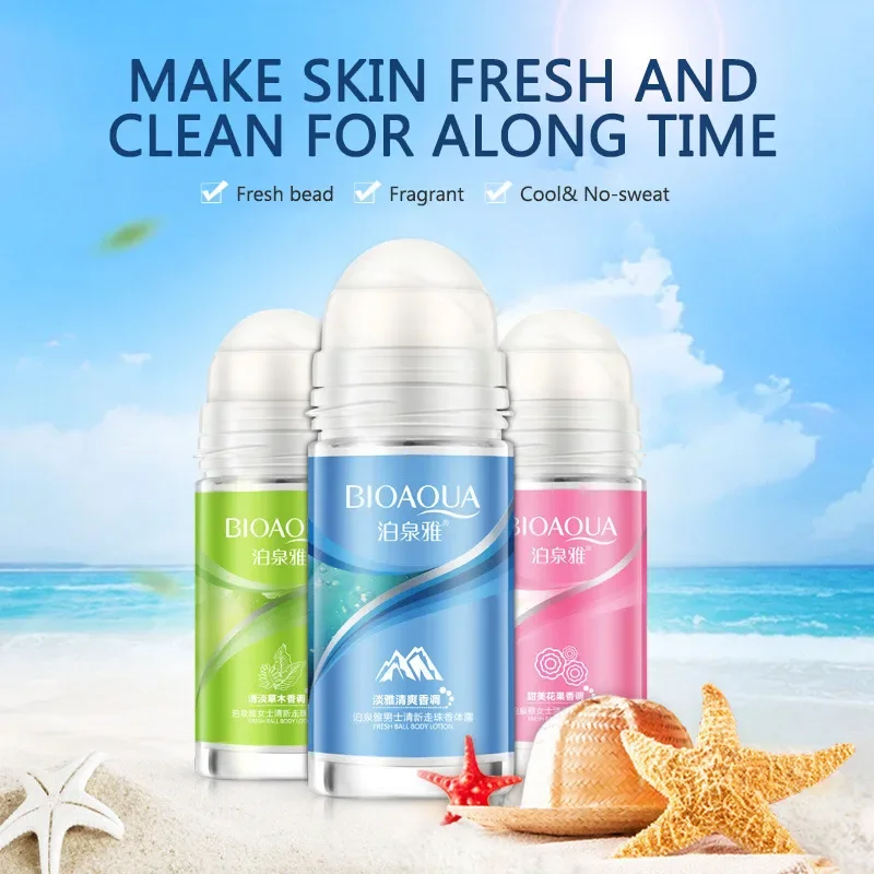 BIOAQUA Ball Body Lotion Underarm Deodorant Roll on Bottle Women Fragrance Men Smooth Pheromone