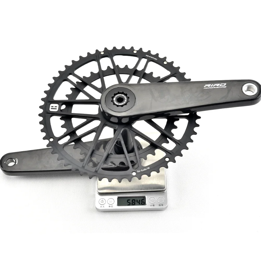 RIRO ACF Carbon Fiber Road Crankset 29MM 50-34 52-36 53-39T 11/12 Speed - Image 6