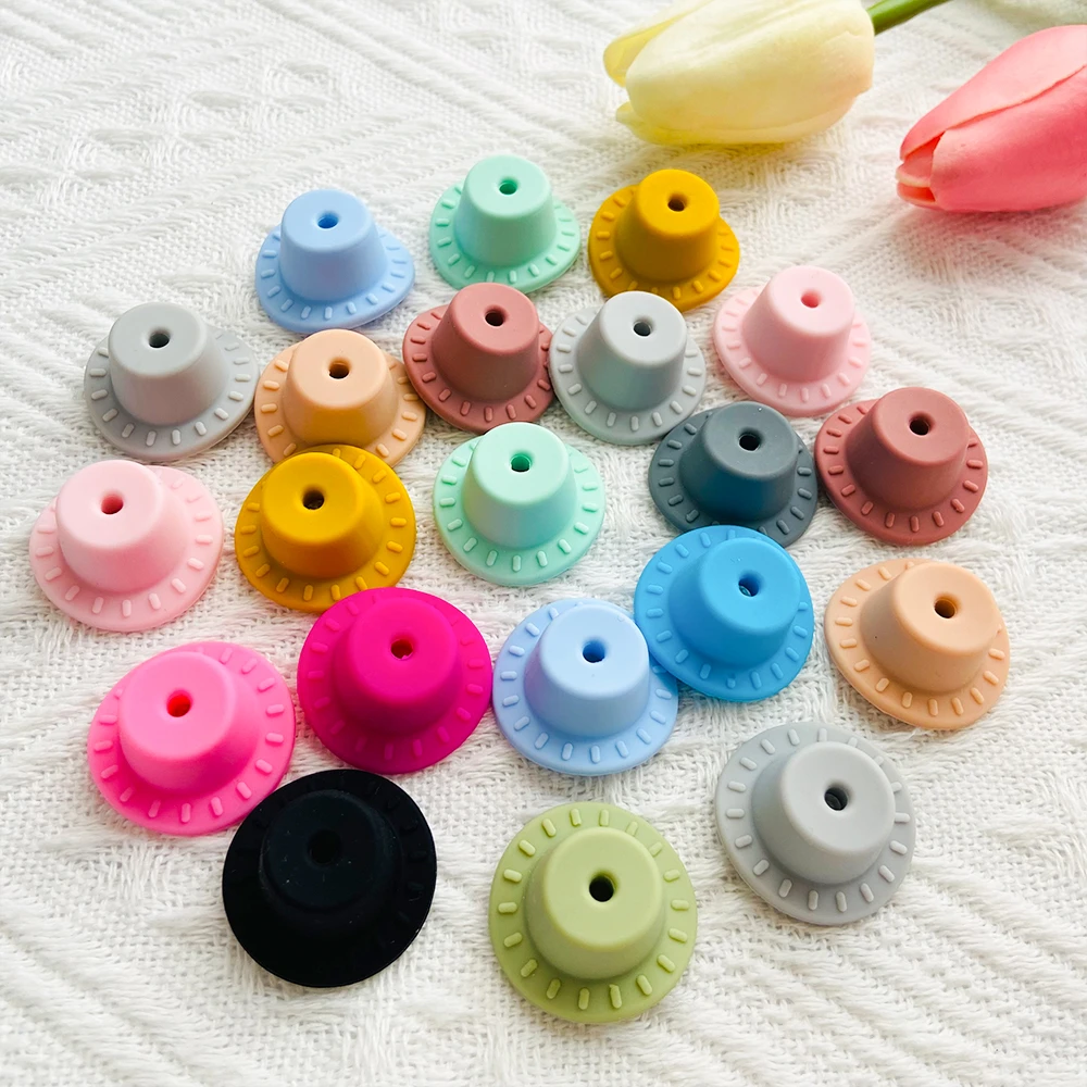 10pcs Baby Silicone Beads Cowboy hat Teething Beads For Jewelry Making Bulk DIY Pacifier Chain Jewelry Accessories baby teething items at 4 months	