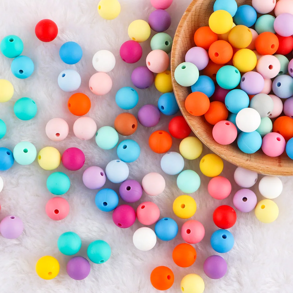 Silicone Beads 50pcs Silicone Beads 9/12/15mm Round Pearl for Jewelry Making DIY Bracelet Necklace Jewelry Accessories
