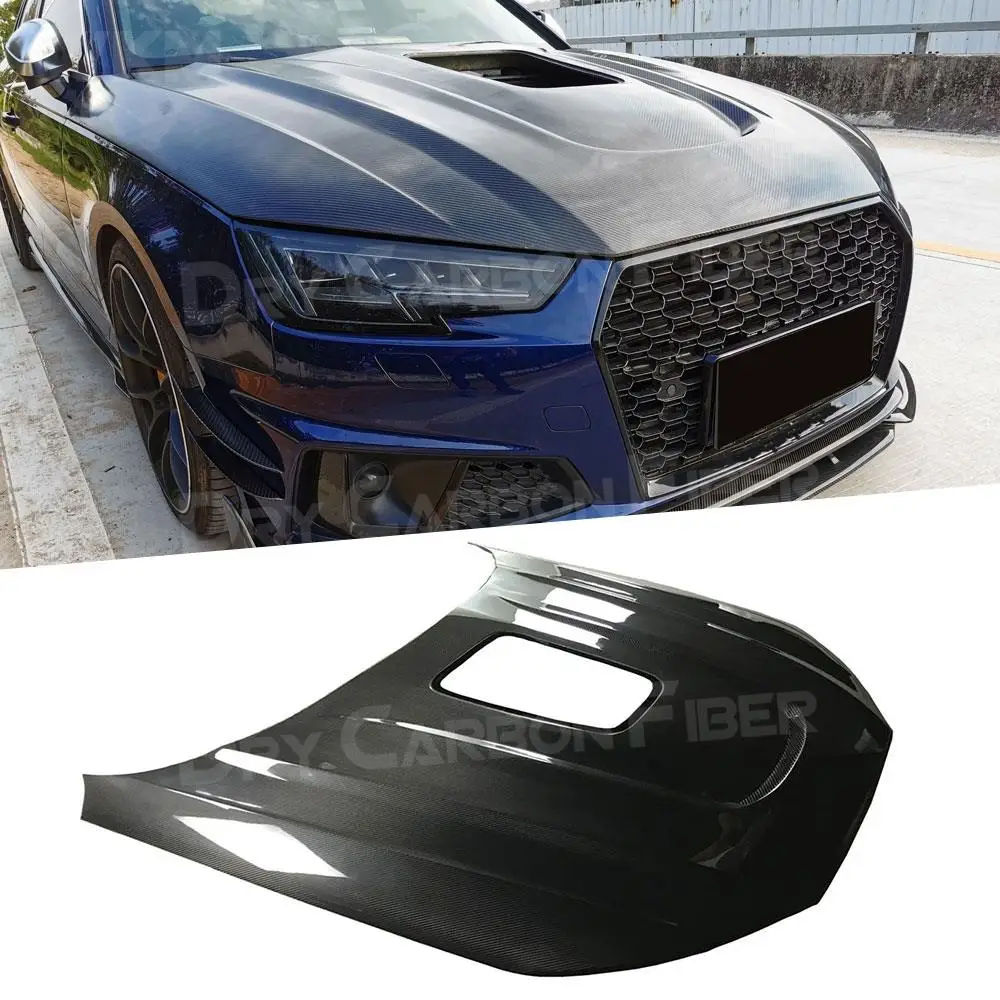 

Dry Carbon Fiber / Fiber glass Car Front Engine Hood Cover Transparent Bonnet For Audi A4 S4 B10 2019 2020 Car Styling