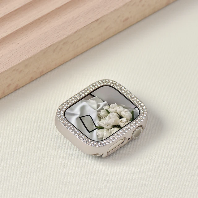 Hard PC Frame Diamond Case For Apple Watch Series 10 42mm 46mm Protective Cover 40MM 44MM for iWatch 4 5 6 SE 7 8 9 41MM 45MM 6