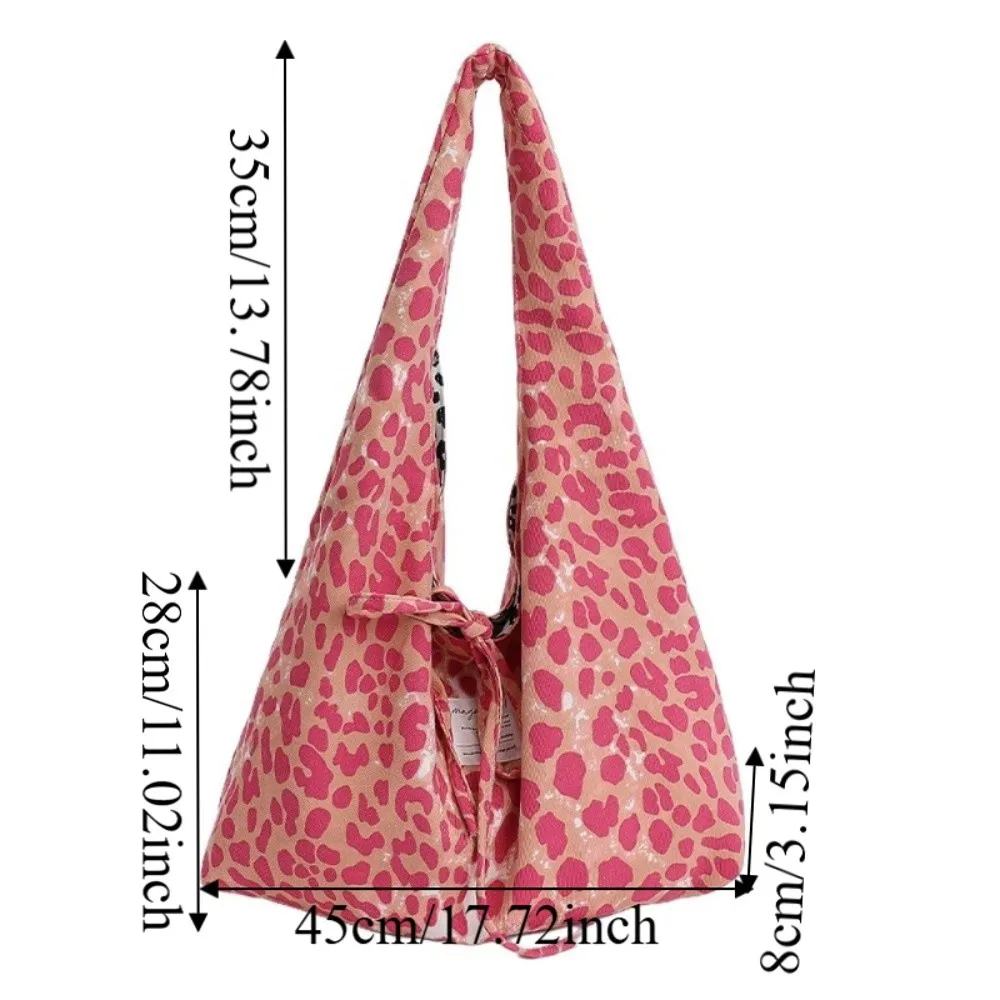 Borsa a Tracolla Retrò a Pois, Stampa Leopardata, Stile Casual, Borsa Tote Reversibile, Grande Capacità, Design Semplice, Borsa per il Pendolarismo - immagine 6