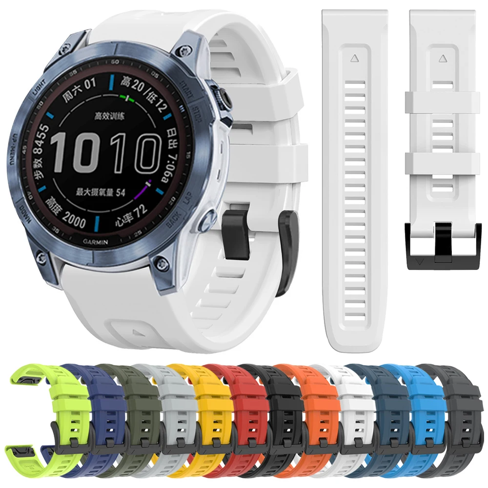 Enhanced Silicone Sport Strap - QuickFit 26/22mm, Universal Fit