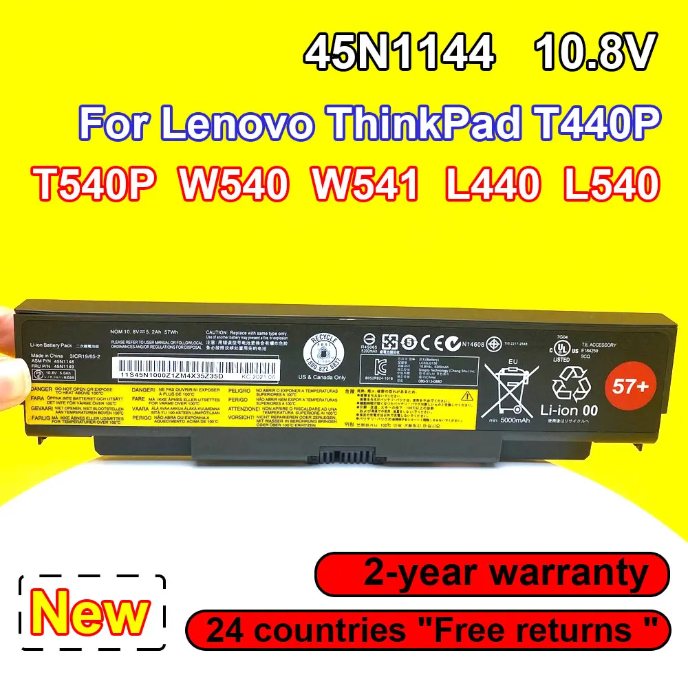 

Аккумулятор для ноутбука Lenovo ThinkPad T440P T540P W540 W541 L440 L540 45N1144 45N1145 45N1148 45N1159 45N1158 45N1160 57Wh 57 +
