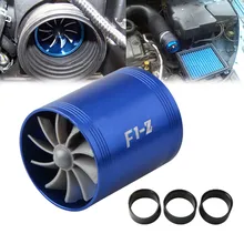 Car Air Intake Turbonator Single Fan Turbine Turbo Engine Turbine Gas Fuel Saver Double-sided Turbocharger Car Accessories