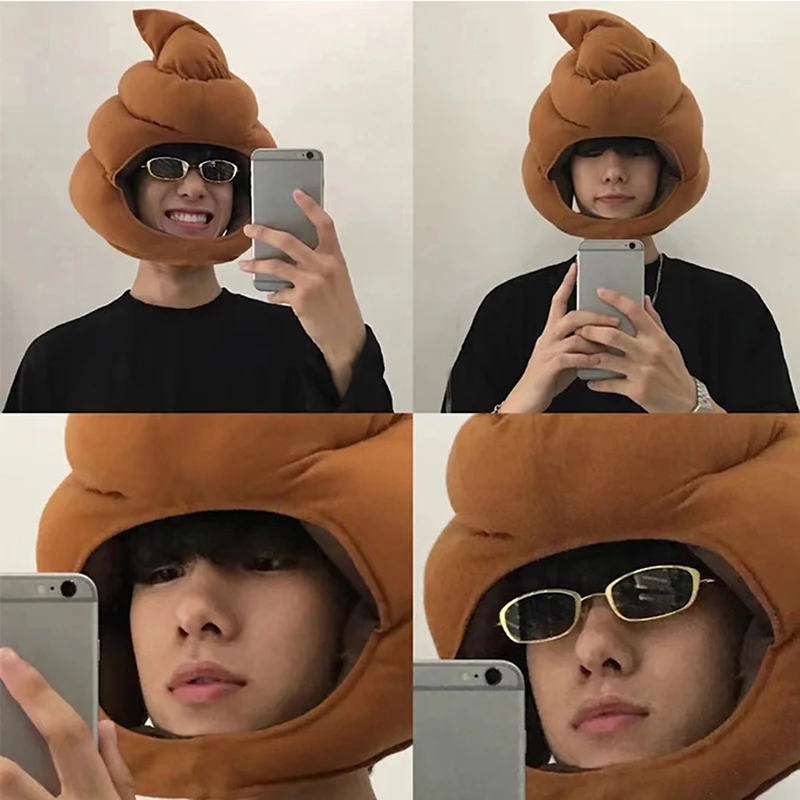 قبعة قطيفة شكل براز مضحك