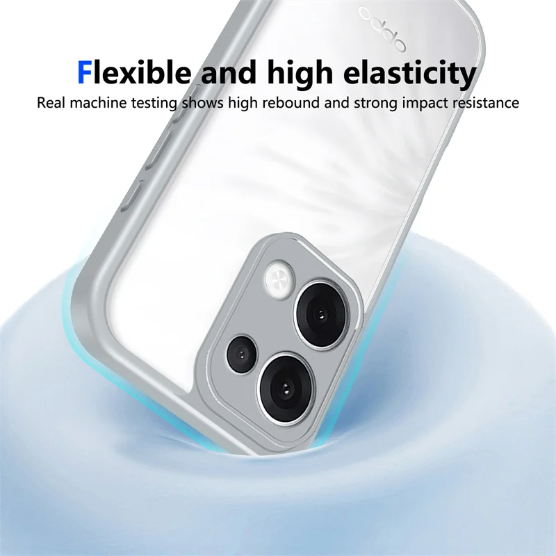 Sleek Plating Silicone Bumper Shockproof Matte Phone Case with Clear Back Cover