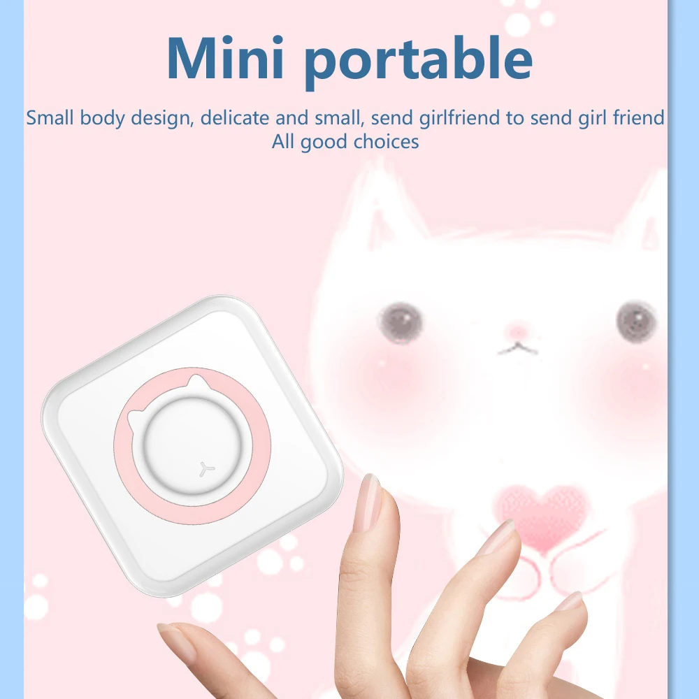Mini Impressora Portátil Etiqueta de Bolso Etiqueta Adesiva Térmica Impressora Impressora sem Fio Bluetooth sem Tinta Papel Autoadesivo Impressão de Foto com Usb Memorando Impressão de Pergunta Errada - Imagem 2
