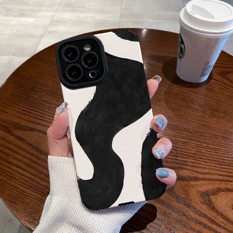 thumbnail image 1 of Funda de teléfono a rayas de cebra a la moda para iPhone 14 Pro Max 11 12 13 Pro 7 8 Plus X XS Max XR, funda trasera de silicona suave a prueba de golpes, 1 of 5