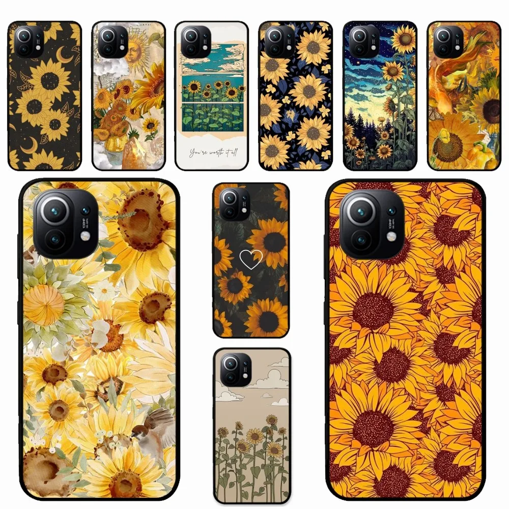 

Sunflower sun beatuiful Phone Case For Xiaomi Mi 5X 8 9 10 11 12 lite pro 10T PocoX3pro PocoM3 Note 10 pro lite