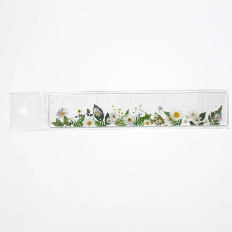 데이지 로즈 눈금자 학생 꽃 눈금자, 다기능 DIY 드로잉 도구, 측정 도구, 학교 사무실 드로잉 용품, 15cm