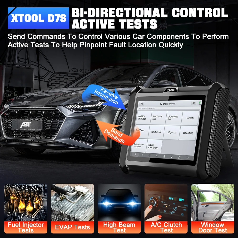 XTOOL 모든 시스템 진단 도구, ECU 코딩 스캐너, 자동 키 프로그래머, 38 리셋 기능, 활성 테스트 코드 리더, PK D7