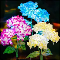 Hydrangea Flower Light LED Solar Outdoor Waterproof Landscape Light Simulation Flower Lamp for Yard Garden House Lawn Decoration 2