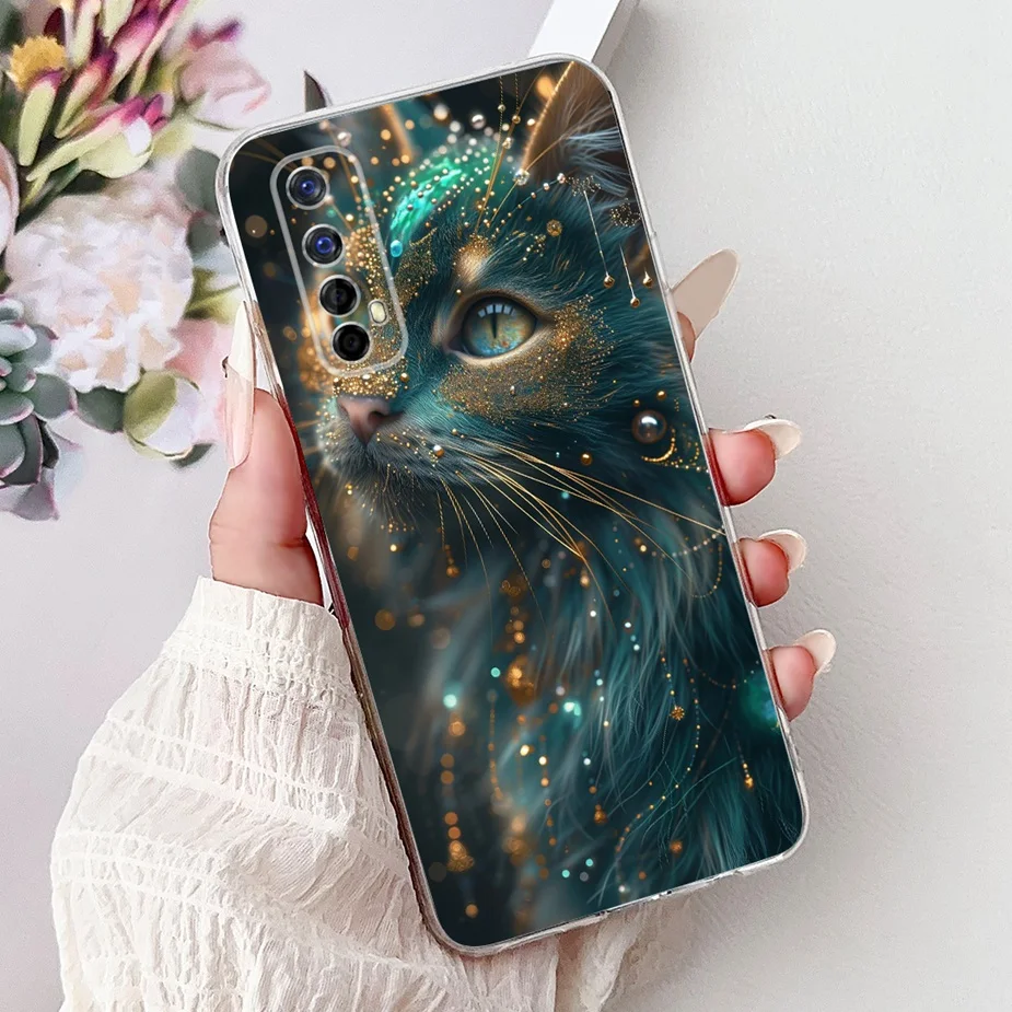 Cute Cat Luxury Painted Soft Silicone Phone Case Cover