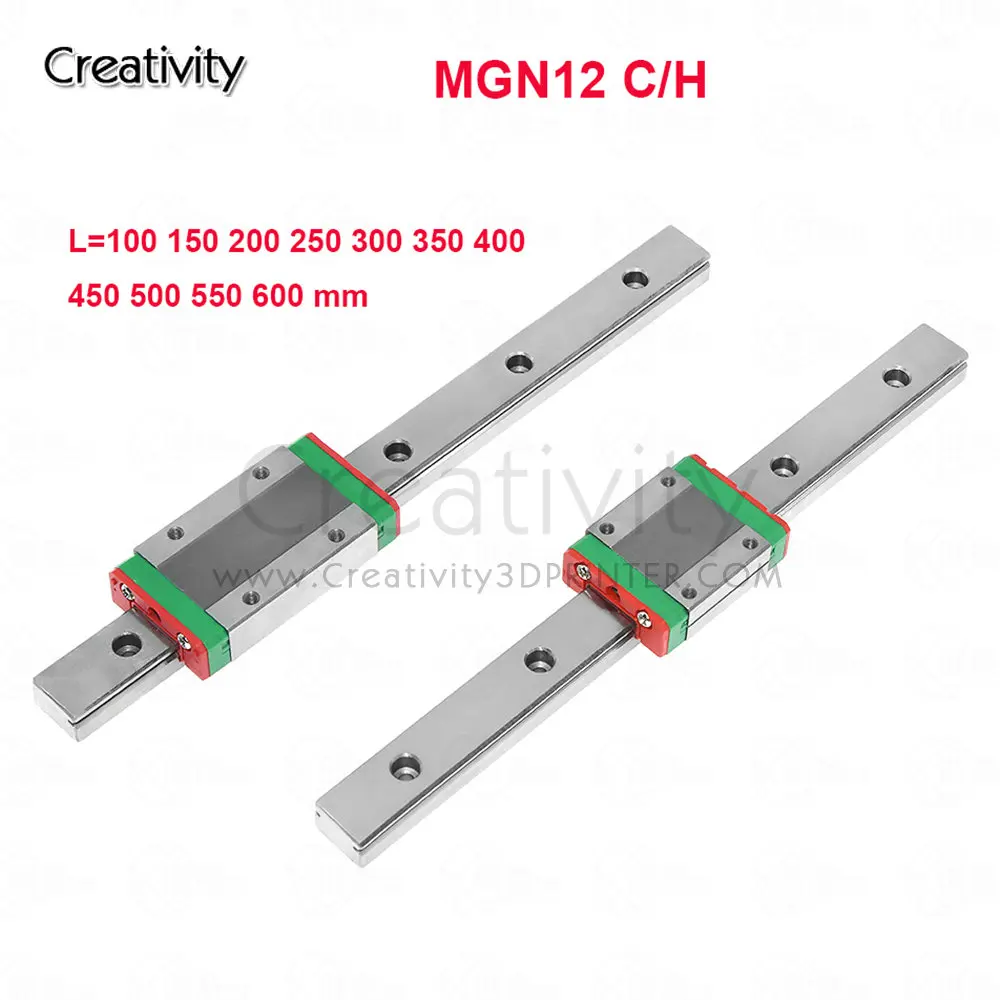 MGN12 Linear Rail Guide with MGN12H Linear Bearing Sliding Block for Ender 3 Corexy Tronxy 3D Printers Upgrades and CNC Machine