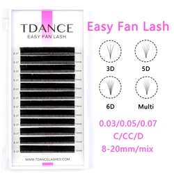 TDANCE Easy Fanning High - Quality Volume Eyelash Extensions - 0.03mm