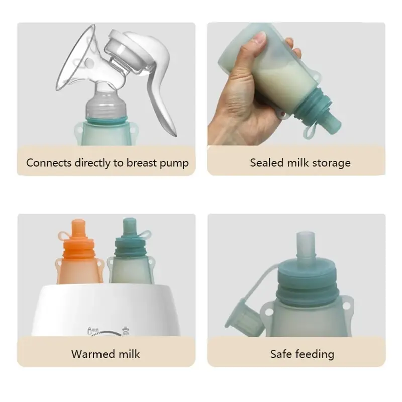 1 Silicone Breast Milk Storage Bag Portable Reusable Milk Frozen Fruit Puree breastmilk storage bags