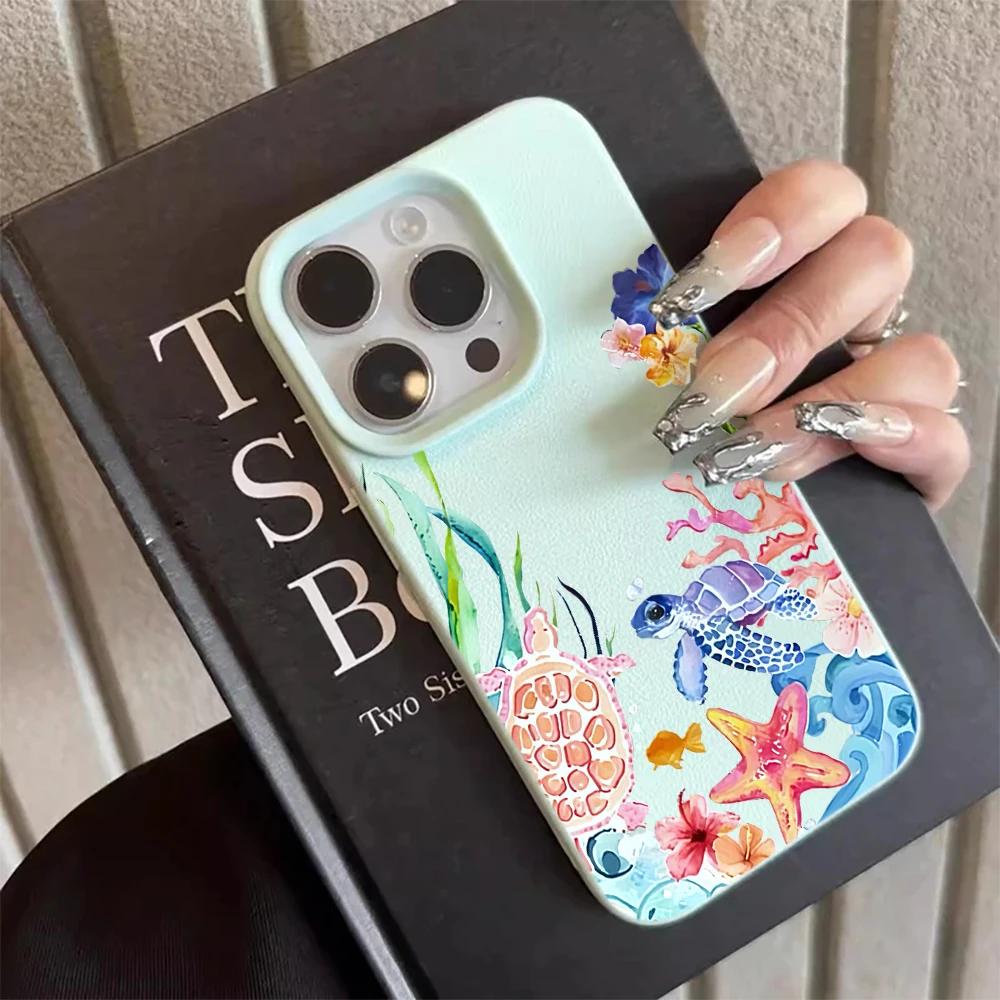 Vibrant Sea Turtle Coral Silicone Phone Case Cover