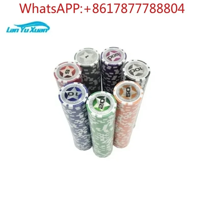 500 pcs Clay poker chips with silver aluminum case set include 2 sets poker cards and 1 white dealer 4