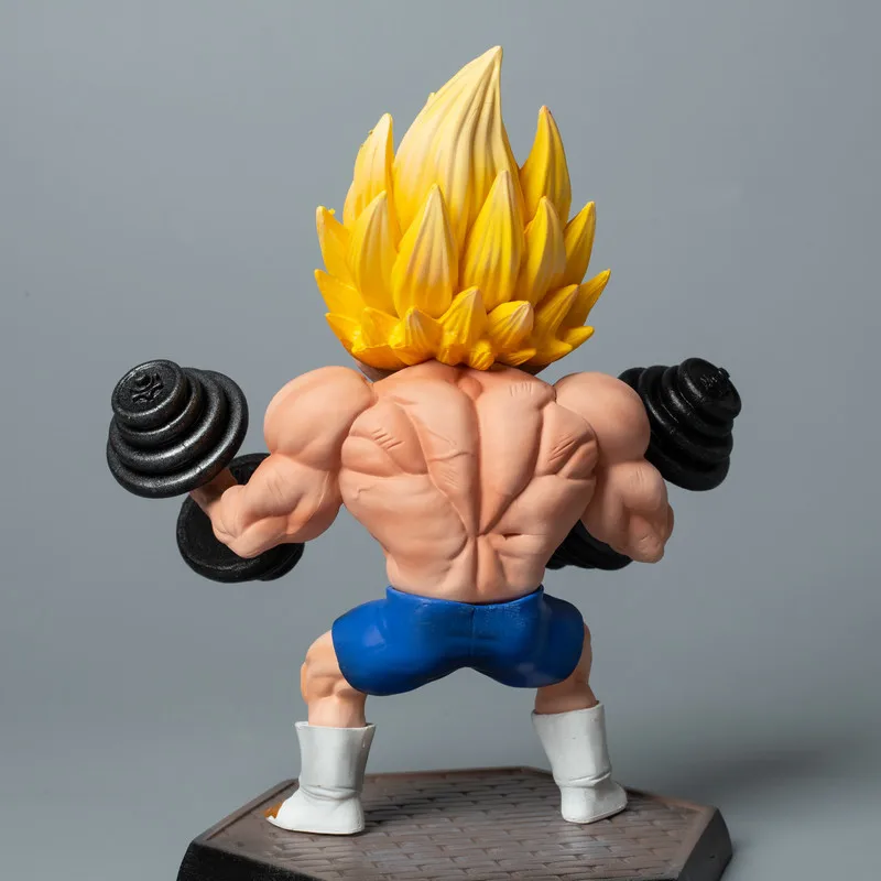 17cm aptidão muscular vegeta figura dragon ball figura primo irmão dumbbell  vegeta figura de ação pvc modelo brinquedos - AliExpress