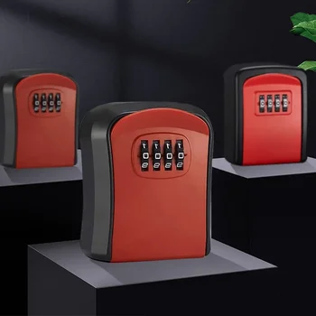 Plastic Key Lock Box Portable Combination Lockbox Wall-Mounted Key Storage Box Resettable Code Safe Security Lock Box for Home 1