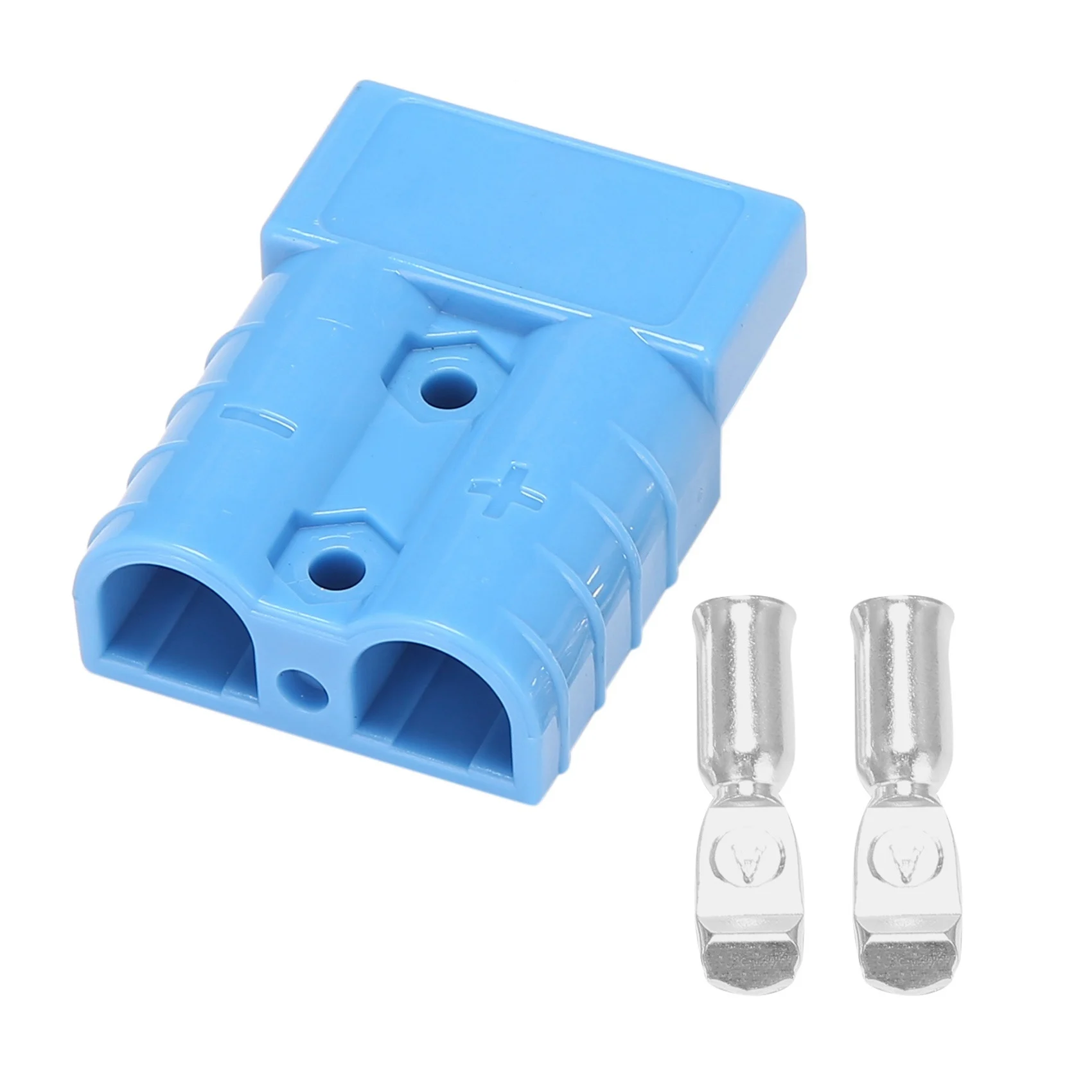 

For Anderson Style Plug Connectors 50A 600V 6-12AWG AC/DC Power Tool for 6AWG Plated Solid Terminals Plugs Blue