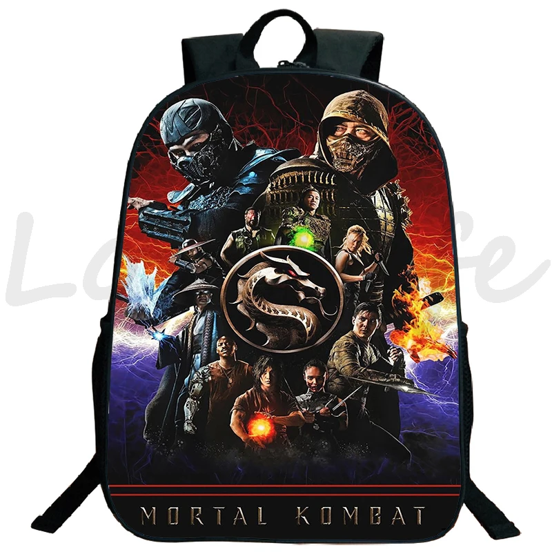 

16-дюймовый школьный рюкзак Mochila Mortal Kombat, школьный рюкзак на молнии для подростков, школьный рюкзак для мальчиков и девочек с 3D рисунком