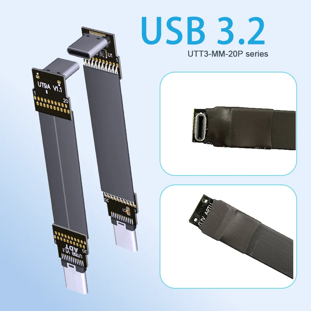 FPC 20 Гбит/с USB 3.2 Type C Gen 2x2 мягкий плоский кабель штырь-штырь OTG данные FPV воздушный