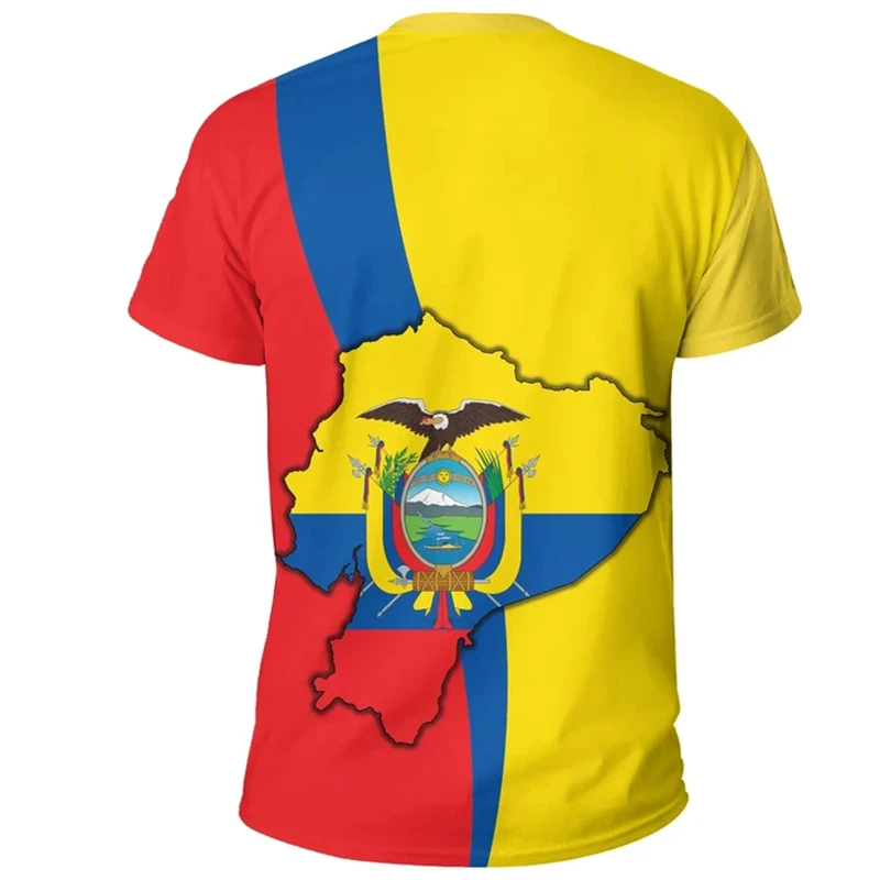 Ecuador fotbollströja med flagga 3d tryckt ventilerande_voghion.com