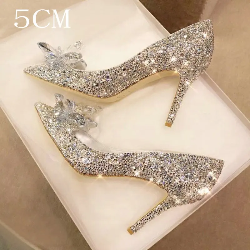Silver 5cm heel