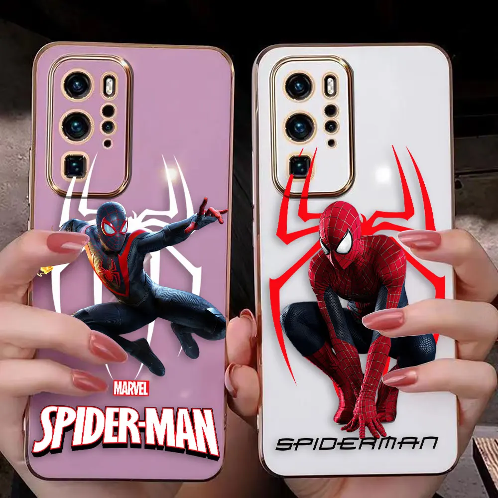 Marvel Spider Spider-Man Art Smooth E-Tpu Custodia Per Telefono Huawei Nova 3 3I 4 5I 5T 7 7I 8I 9 9Se 10 Y70 X7A X9A 20 50 70 90 Pro Case