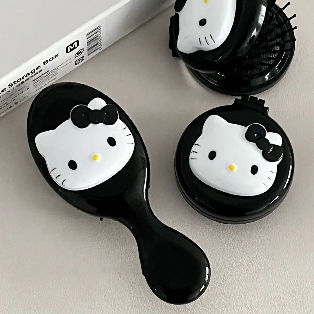 Sanrio Hello Kitty Kawaii Air Cushion Comb Cartoon Anime Kitty Cat Doll Girl Heart Cute Portable Comb Gifts for Girls hair brush comb hair comb hair comb set