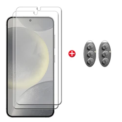 Premium Tempered Glass Screen Protector - Ultra Durable 9H Camera and Screen Guard - S24 Ultra (2 Glass and 2 Lens)