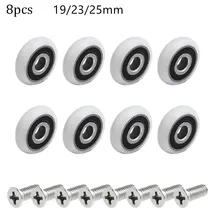 

8pcs Replacement Shower Door Roller Runner Wheels 19/23/25mm Wheel Diameter With Screws Bathroom Accessories Hardware