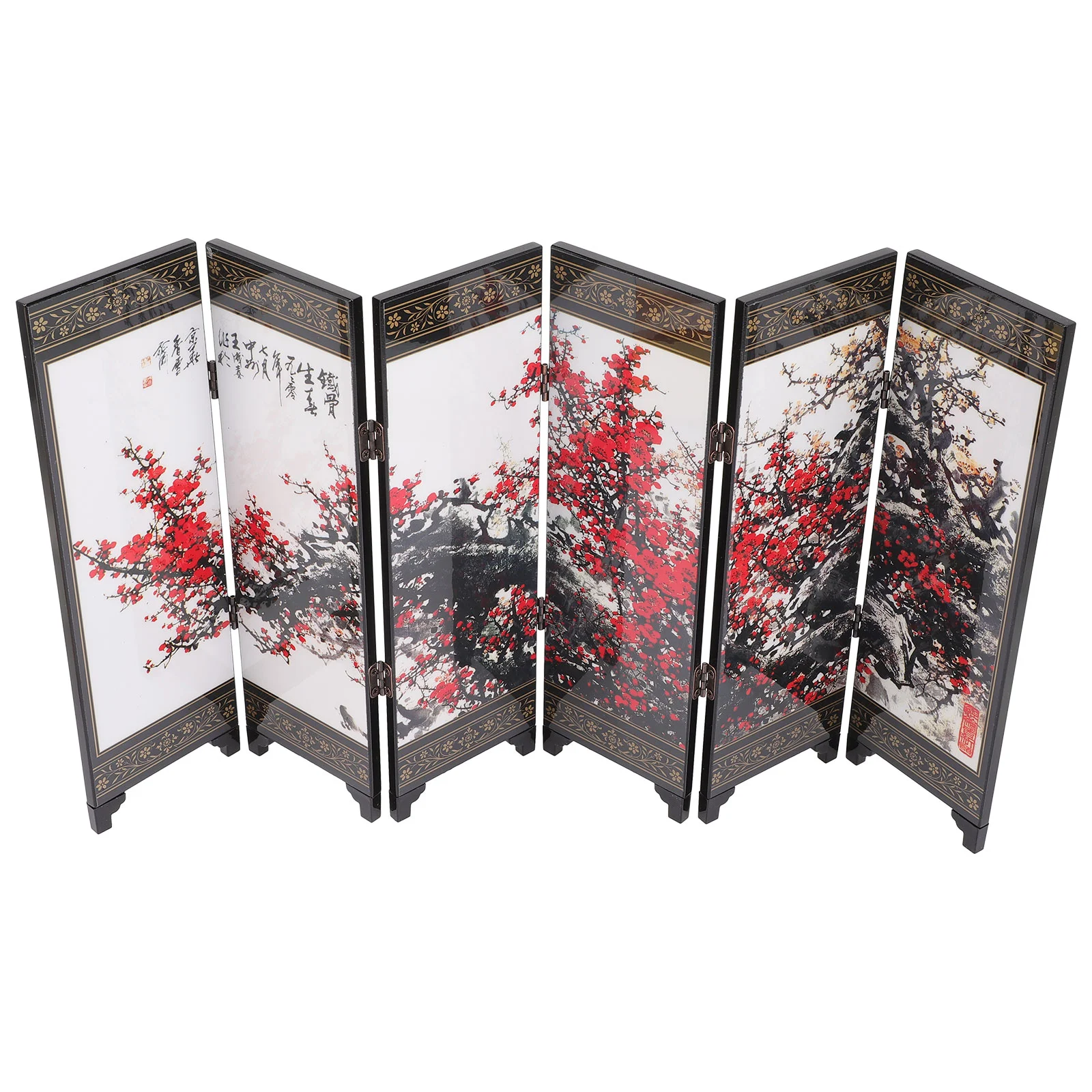 Screen Mini Chinese Folding Panel Desktop Dividers Lacquerware Privacy Model Tabletop Props Desk Divider Screens Oriental