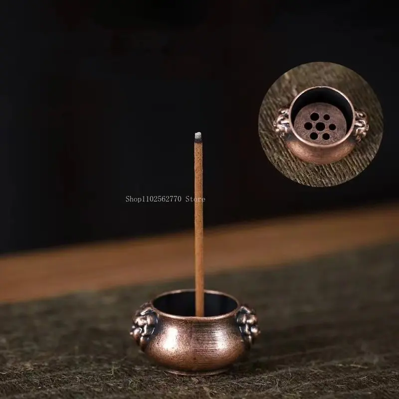 Copper Incense Insert Zen Decoration Small Incense Burner Household Smoke Burner DIY Travel Small Insert