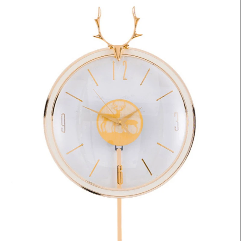 

New chinese style mute home furnishing decoration metal wall clock