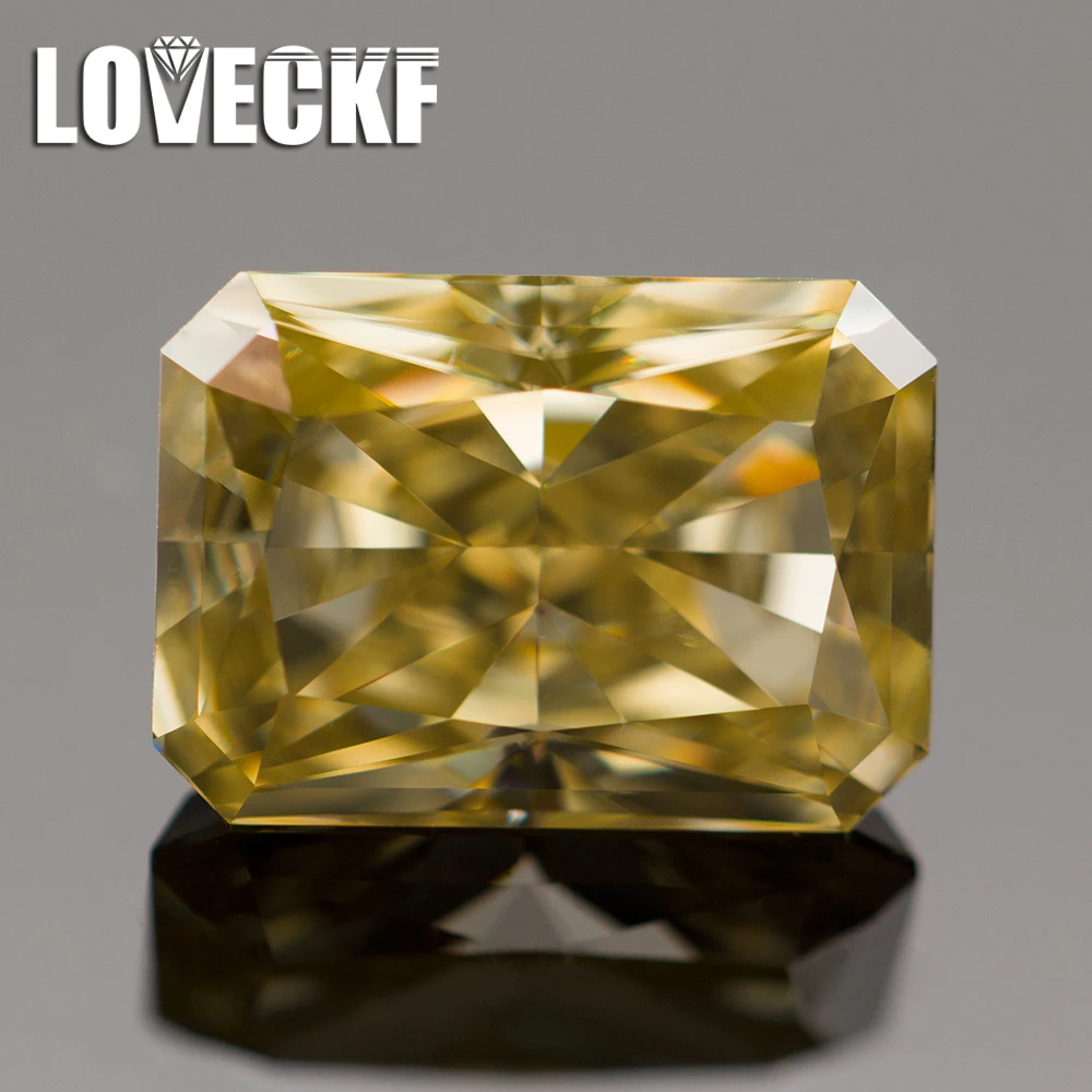 Natürliche Gelbe Farbe Moissanite Stein Radiant Cut VVS1 Labor Diamant  Edelstein Pass Diamant Tester mit GRA Bericht Top Qualität - AliExpress